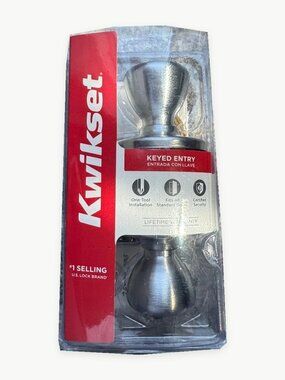 Kwikset Brushed Nickel Keyed Entry Door Knob - Silver